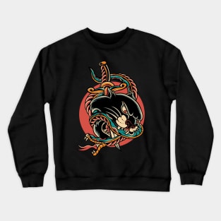 Panther  Snake Traditional Tattoo Vintage Crewneck Sweatshirt